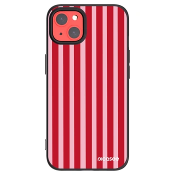 Picasee Apple iPhone 13 Hülle - Schwarzes Silikon - Lines red
