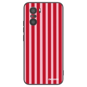 Picasee Xiaomi Poco F3 Hülle - Schwarzes Silikon - Lines red