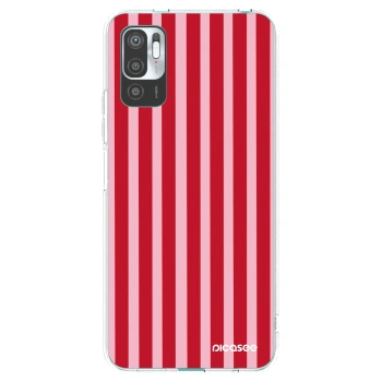 Picasee Xiaomi Redmi Note 10 5G Hülle - Transparentes Silikon - Lines red