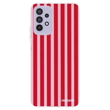 Picasee Samsung Galaxy A32 4G SM-A325F Hülle - Transparentes Silikon - Lines red