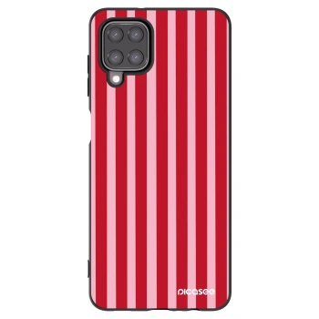 Picasee Samsung Galaxy M12 M127F Hülle - Schwarzes Silikon - Lines red