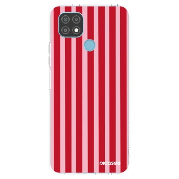Picasee Realme C21 Hülle - Transparentes Silikon - Lines red