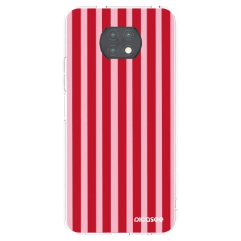 Picasee Xiaomi Redmi Note 9T Hülle - Transparentes Silikon - Lines red