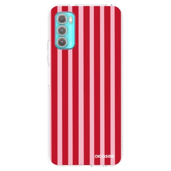 Picasee Motorola Moto G60 Hülle - Transparentes Silikon - Lines red
