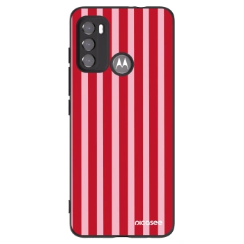 Picasee Motorola Moto G60 Hülle - Schwarzes Silikon - Lines red
