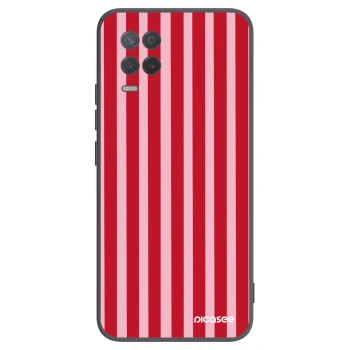 Picasee Realme 8 5G Hülle - Schwarzes Silikon - Lines red