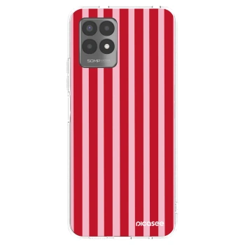 Picasee Realme 8i Hülle - Transparentes Silikon - Lines red