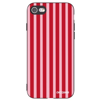 Picasee Apple iPhone SE 2022 Hülle - Schwarzes Silikon - Lines red