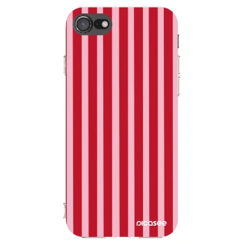 Picasee Apple iPhone SE 2022 Hülle - Transparentes Silikon - Lines red