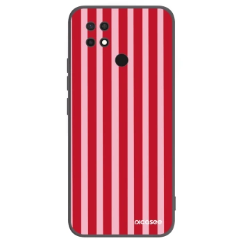 Picasee Xiaomi Redmi 10C Hülle - Schwarzes Silikon - Lines red