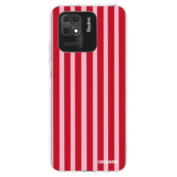 Picasee Xiaomi Redmi 10C Hülle - Transparentes Silikon - Lines red