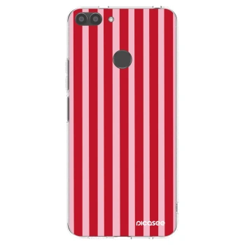 Picasee Huawei P Smart Hülle - Transparentes Silikon - Lines red