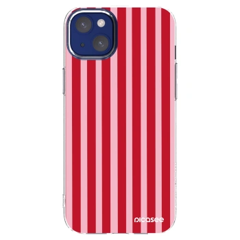Picasee Apple iPhone 14 Plus Hülle - Transparentes Silikon - Lines red
