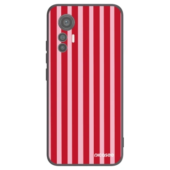Picasee Xiaomi 12 Lite Hülle - Schwarzes Silikon - Lines red