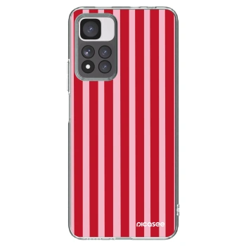 Picasee Xiaomi Redmi Note 11 Pro+ 5G Hülle - Transparentes Silikon - Lines red