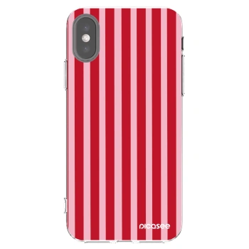 Picasee Apple iPhone X/XS Hülle - Transparentes Silikon - Lines red