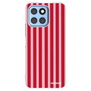 Picasee Honor X8 5G Hülle - Transparentes Silikon - Lines red