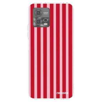 Picasee Motorola Moto G72 Hülle - Transparentes Silikon - Lines red