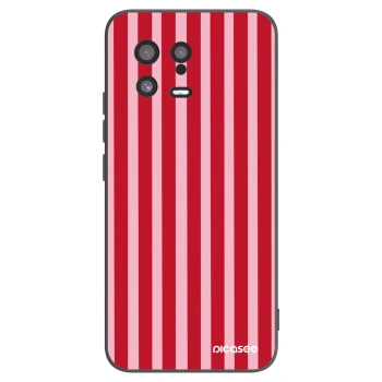 Picasee Xiaomi 13 Hülle - Schwarzes Silikon - Lines red