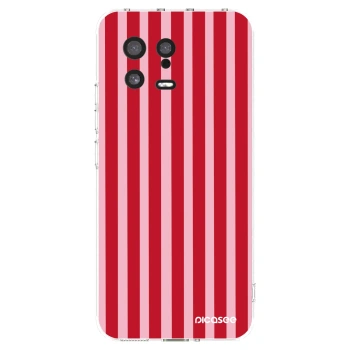 Picasee Xiaomi 13 Hülle - Transparentes Silikon - Lines red