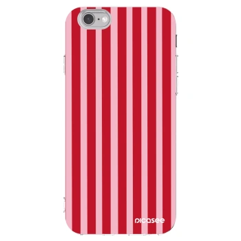 Picasee Apple iPhone 6/6S Hülle - Transparentes Silikon - Lines red