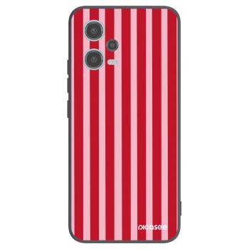 Picasee Xiaomi Redmi Note 12 5G Hülle - Schwarzes Silikon - Lines red