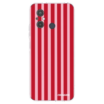 Picasee Xiaomi Redmi 12C Hülle - Transparentes Silikon - Lines red