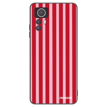Picasee Xiaomi Redmi Note 12S Hülle - Schwarzes Silikon - Lines red