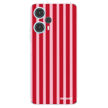 Picasee Xiaomi Poco F5 Hülle - Transparentes Silikon - Lines red