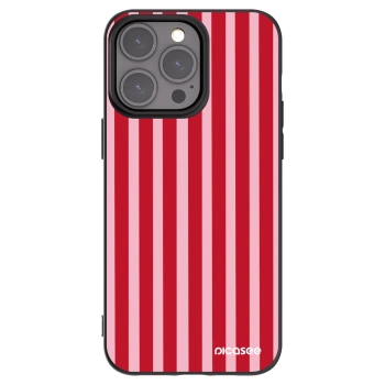 Picasee Apple iPhone 15 Pro Max Hülle - Schwarzes Silikon - Lines red