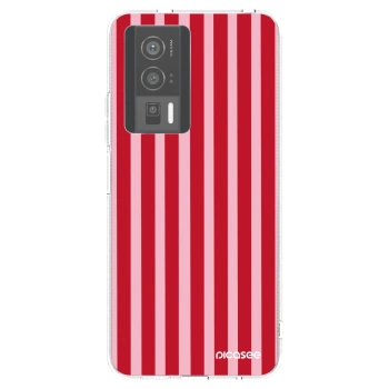 Picasee Xiaomi Poco F5 Pro 5G Hülle - Transparentes Silikon - Lines red