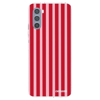 Picasee Motorola Moto G62 Hülle - Transparentes Silikon - Lines red