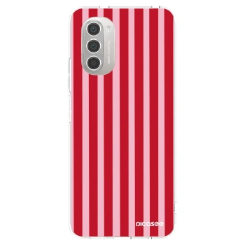 Picasee Motorola Moto G51 Hülle - Transparentes Silikon - Lines red