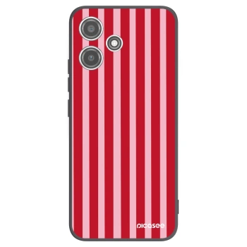 Picasee Xiaomi Redmi 12 5G Hülle - Schwarzes Silikon - Lines red
