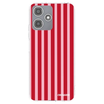 Picasee Xiaomi Redmi 12 5G Hülle - Transparentes Silikon - Lines red