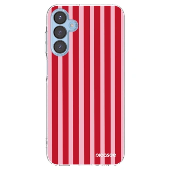Picasee Samsung Galaxy A15 A156B 5G Hülle - Transparentes Silikon - Lines red