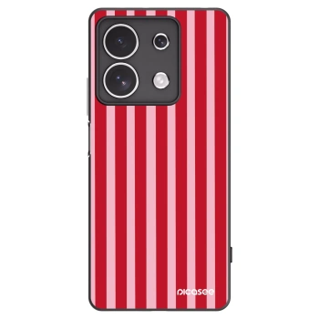 Picasee Xiaomi Redmi Note 13 4G Hülle - Schwarzes Silikon - Lines red