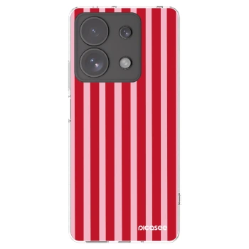 Picasee Xiaomi Redmi Note 13 Pro 4G Hülle - Transparentes Silikon - Lines red
