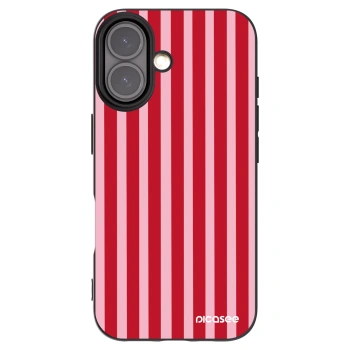 Picasee Apple iPhone 16 Hülle - Schwarzes Silikon - Lines red