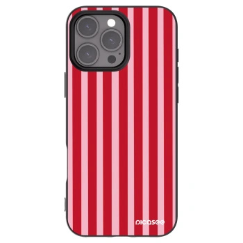 Picasee Apple iPhone 16 Pro Max Hülle - Schwarzes Silikon - Lines red