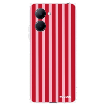 Picasee Realme C33 (2023) Hülle - Transparentes Silikon - Lines red