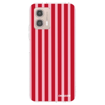 Picasee Motorola Moto G53 5G Hülle - Transparentes Silikon - Lines red