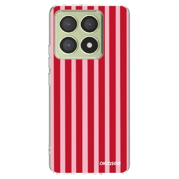 Picasee Xiaomi 14T Hülle - Transparentes Silikon - Lines red