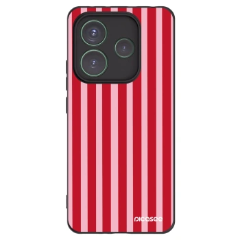 Picasee Xiaomi Redmi Note 14 5G Hülle - Schwarzes Silikon - Lines red