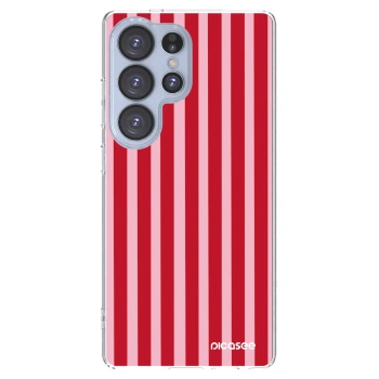 Picasee Samsung Galaxy S25 Ultra 5G Hülle - Transparentes Silikon - Lines red