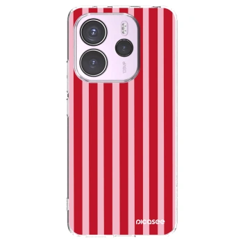 Picasee Xiaomi Redmi Note 14 4G Hülle - Transparentes Silikon - Lines red