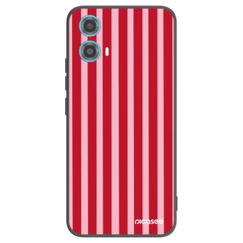 Picasee Motorola Moto G34 5G Hülle - Schwarzes Silikon - Lines red
