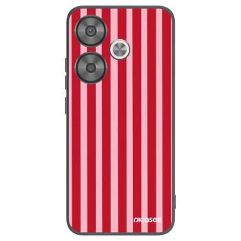 Picasee Xiaomi Poco F6 Hülle - Schwarzes Silikon - Lines red