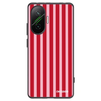 Picasee Xiaomi Poco F7 5G Hülle - Schwarzes Silikon - Lines red