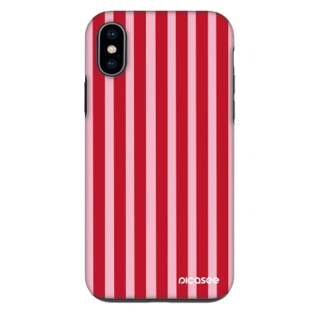 Hülle für Apple iPhone X/XS - Lines red